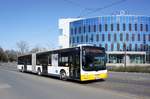 Stadtbus Mainz: MAN Lion's City G der MVG Mainz / Mainzer Verkehrsgesellschaft, aufgenommen im April 2018 in der Nähe der Haltestelle  Bismarckplatz  in Mainz.