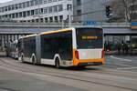 Mainzer Mobilität MAN Lions E City Wagen 619 am 12.02.24 in Mainz Hauptbahnhof