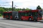 Omnibus Mercedes Citaro G, Nr. 135 der Nahverkehr Schwerin -NVS- mit Sparkassen-Werbung, Schwerin 24.05.2008