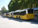 ca. 40 m Buslänge hintereinander am Schloßplatz in Stuttart. 2 Capacity hintereinander Der SSB-Stuttgart. Am 31.07.2010.
