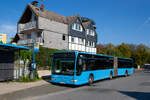 Mercedes Benz O530G Facelift Gelenk Bus W-SW 1077 der Stadtwerke Wuppertal stand am 5.10.2026 defekt an der Haltestelle Ro�kamper H�he. Vermutlich hatte der Bus einen Motor Schaden.