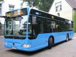 Fahrerseite des neuen Midibusses 0951 der WSW an der Endhaltestelle Kirchliche Hochschule