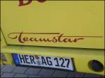 Mercedes Teamstar Logo von Graf's Reisen aus Deutschland im Stadthafen Sassnitz am 28.10.2012