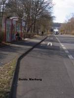 Stadt Marburg, Bushaltestelle Kreishaus Richtung Richtsberg.