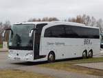 Mercedes Travego von BEX aus Deutschland in Rostock am 25.01.2018