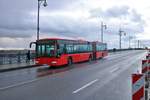 DB Rhein Nahe Bus Mercedes Benz Citaro 1 G am 18.01.20 auf der Theodor Heuss Brücke die zur Zeit für Autos gesperrt ist