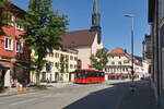 Iveco-Irisbus Crossway von Regionalverkehr Oberbayern (M-RV 1543) als Stadtverkehr Traunstein an der Haltestelle Ludwig-Thoma-Schule in Traunstein. Aufgenommen 23.6.2022.