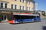 Bus Bayreuth / Verkehrsverbund Großraum Nürnberg (VGN): MAN Lion's City Ü vom Omnibusverkehr Franken GmbH (OVF) / Frankenbus, aufgenommen im Juli 2018 im Stadtgebiet von Bayreuth.