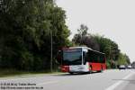 18.09.08: Aus der letzten Lieferung von MB-Neufahrzeugen stammt dieser Citaro Facelift , SB-RV 675. Ende 2007 trat er in den Dienst der RSW. Hier sehen wir den Wagen im Einsatz auf der Linie R12 nach St. Wendel, das Foto entstand am Friedhof in Schiffweiler.