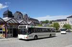 Bus Aue / Stadtbus Aue / Bus Erzgebirge: MAN EL (ASZ-BV 45) der RVE (Regionalverkehr Erzgebirge GmbH), aufgenommen im April 2018 im Stadtgebiet von Aue (Sachsen).