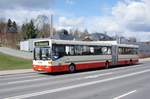 Bus Rodewisch / Bus Vogtland: Mercedes-Benz O 405 G - Gelenkbus (V-KV 438) der Göltzschtal-Verkehr GmbH Rodewisch (GVG), aufgenommen im März 2019 am Busbahnhof von Rodewisch.