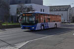 PR-A 860, MAN Lion’s City, vom VRT, auf der Fahrt vom Bahnhof in Clervaux (L) zum Bahnhof in Gerolstein, gesehen in Marnach (L).03.2024