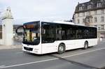 Bus Aue / Stadtbus Aue / Bus Erzgebirge: MAN Lion's City M (Midibus - 10,50 m) der RVE (Regionalverkehr Erzgebirge GmbH), aufgenommen Anfang März 2019 im Stadtgebiet von Aue (Sachsen).