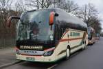 Dieser Setra S 516 HD (HST-OM 11) steht am 24.01.2015 an der Passenheimer Straße in Berlin.
