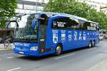 Mercedes -Benz Travego vom BVB  -Bus Verkehr Berlin KG und Mannschaftsbus vom Fußball -Bundesligisten Hertha BSC.