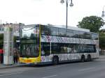 MAN Lion's City DD (Doppelstock) auf der Linie M21 nach S+U Bahnhof Jungfernheide am U-Bahnhof Kurt-Schumacher-Platz.