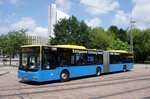 Stadtbus Chemnitz / CVAG Chemnitz: MAN Lion's City G der Chemnitzer Verkehrs-AG (CVAG) - Wagen 392, aufgenommen im Juni 2016 in der Innenstadt von Chemnitz.