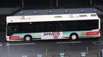 Ein MB O530 Facelift von Gather mit der Wagennummer 9201 (DPD-Werbung) am Düsseldorfer Flughafen 10.02.2018