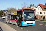 Bus Eisenach / Bus Wartburgkreis: Mercedes-Benz Citaro C2 (EA-KV 11) vom Verkehrsunternehmen Wartburgmobil (VUW), aufgenommen im November 2020 im Stadtgebiet von Eisenach.