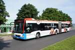 Bus Eisenach / Bus Wartburgkreis: Mercedes-Benz Citaro C2 Gelenkbus (EA-KV 29) vom Verkehrsunternehmen Wartburgmobil (VUW), aufgenommen im August 2021 im Stadtgebiet von Eisenach.