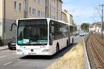 Müller Riedstadt Mercedes Benz Citaro 1 Facelift G als SEV Linie für die VGF U-Bahn Linien U1 U2 U3 und U8 am 06.07.19 in Frankfurt Eschersheim 