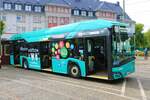 Nagelneuer ICB Solaris Urbino 12 Wasserstoff Bus am 04.09.22 am 03.09.22 beim Tag der Verkehrsgeschichte in Betriebshof Eckenheim