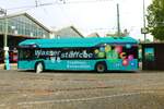 Nagelneuer ICB Solaris Urbino 12 Wasserstoff Bus am 04.09.22 am 03.09.22 beim Tag der Verkehrsgeschichte in Betriebshof Eckenheim