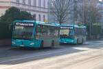 Transdev Rhein Main Mercedes Benz Citaro K Wagen 4230 und 4208 am 07.02.26 in Frankfurt am Main