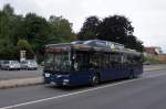 Stadtbus Gotha: MAN Lion's City CNG (Wagennummer 124) des Omnibusbetriebes Wolfgang Steinbrück, aufgenommen im Juli 2015 am Zentralen Omnibusbahnhof in Gotha.