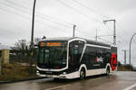 VHH Wagen 2053 ist ein MAN Lions City 12E und verlässt als 222 den Bergedorfer Busbahnhof.