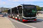 Hamburger Hochbahn MAN Lions City G Electric Wagen 3221 am 14.07.25 am Jungernstieg