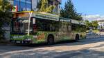 Ein Mercedes-Benz O530 Citaro Facelift, Baujahr 2013 von der Hamburger Hochbahn macht als Linie 116 Pause am Bahnhof Rahlstedt (Doberaner Weg)
Der Wagen tr�gt eine toll gelungene Vollwerbung f�r den Wildpark Schwarze Berge