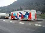 Ein Bcherrei Bus der Stadt Heidelberg an der Alten Brcke am 24.02.11