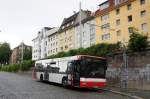 Bus Mainz: MAN NÜ der Südwest Mobil GmbH (Rhein-Nahe-Bus, Lackierung: Verkehrsgemeinschaft Osnabrück - VOS), aufgenommen im Juni 2015 in der Nähe vom Hauptbahnhof in Mainz.