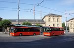 Bus Mainz: Iveco Crossway LE sowie Setra S 315 UL vom Rhein-Nahe-Bus (Omnibusverkehr Rhein-Nahe / ORN), aufgenommen im Juli 2016 am Hauptbahnhof in Mainz.