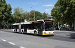 Stadtbus Mainz: Mercedes-Benz Citaro C2 Gelenkbus der MVG Mainz / Mainzer Verkehrsgesellschaft, aufgenommen im Juli 2018 an der Haltestelle  Goethestraße  in Mainz.