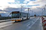 Mainzer Mobilität Mercedes Benz Citaro 2 G Wagen 786 am 18.01.20 auf der Theodor Heuss Brücke die zur Zeit für Autos gesperrt ist