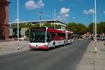 Mainzer Mobilität Mercedes Benz Citaro 2 G Wagen 952 am 16.08.22 am Höfchen in der Innenstadt