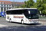 Setra S 415 GT-HD - Reisebüro & Omnibusse Weiherer, in Potsdam, Platz der Einheit im Juni 2022.