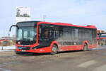 Lion´s City MAN von DB Regio Bus Ost GmbH Niederlassung Leipzig stand am 20.02.2026 in Höhe Rostock Hauptbahnhof/Süd 