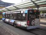 Ein Citaro Bus mit Werbung am Saarbrcker-Hauptbahnhof.