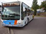 Ein Citaro-Bus mit Werbung. Das Foto wurde am 05.09.2009 auf dem Busbahnhof in Brebach aufgenommen.