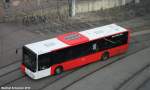 MAN Bus von Saar Pfalz Bus fährt an die Haltestelle Saarbrücken Hauptbahnhof.