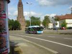 Ein MAN Bus vor der Saarbrcker Christknig Kirche aufgenommen.