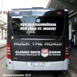 Dieser Citaro trgt Werbung fr das Classic Rock Radio einem privaten Sender im Saarland.