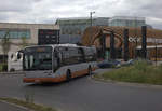 Ein Bus der Linie 58, an der Shoping Meile Brüssel Docks.