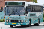 Ein Bus der 2002 insolvent gegangenen dänischen Firma DAB Silkeborg. (Aalborg, Juni 2018) 