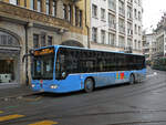 Mercedes Citaro von Distribus, auf der Linie 604, wartet am 13.02.2010 an der Endstation an der Schifflände.