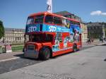 Ein englischer-Bus zu Besuch in Stuttgart zu Werbezwecken.