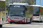 ED 8690, Iveco Crossway der CFL steht in der Abstellung am Busbahnhof 1 in Ettelbrück und genießt eine kurze Pause.